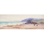 Gladys Wynne (1876-1968) BEACH SCENE watercolour signed lower right 4½ x 13½in. (11.43 x 34.29cm)