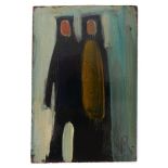 Markey Robinson (1918-1999) UNTITLED (TWO FIGURES I) oil on board; (unframed) signed with initials