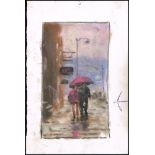 William Mason (1906-2002) STREET SCENE WITH COUPLE pastel; (unframed) signed lower left 11½ x