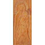 Markey Robinson (1918-1999) MADONNA AND CHILD wood carving; (unique) signed on right edge 11½ x 5in.