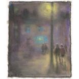 William Mason (1906-2002) TWO NIGHT-TIME STREET SCENES and PARK SCENE (SET OF THREE) pastel; (3); (