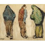 William Conor OBE RHA RUA ROI (1881-1968) MILL WORKERS, BELFAST, 1906 crayon signed lower left;