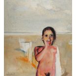 Jack Donovan (1934-2014) FIGURE ON A BEACH oil on board signed and dated lower left; with Cummins