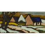 Markey Robinson (1918-1999) FARM, WINTER oil on board; (unframed) signed and titled on reverse 2¾
