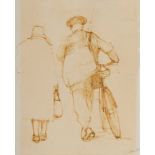 Tom Carr HRHA HRUA ARWS (1909-1999) THE POSTMAN, 1963 ink signed and dated lower right 9 x 7½in. (