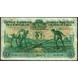 Currency Commission Consolidated Banknote 'Ploughman' Bank of Ireland One Pound 1936-1937. 29-5-