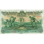 Currency Commission Consolidated Banknote 'Ploughman' One Pound, Munster & Leinster Bank, 6-8-36.