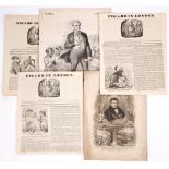 1836-38 Daniel O'Connell in The Figaro in London. Four issues of the weekly magazine, each featuring