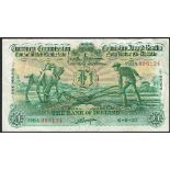 Currency Commission Consolidated Banknote 'Ploughman' One Pound, Bank of Ireland, 8-2-37 and 6-9-37.