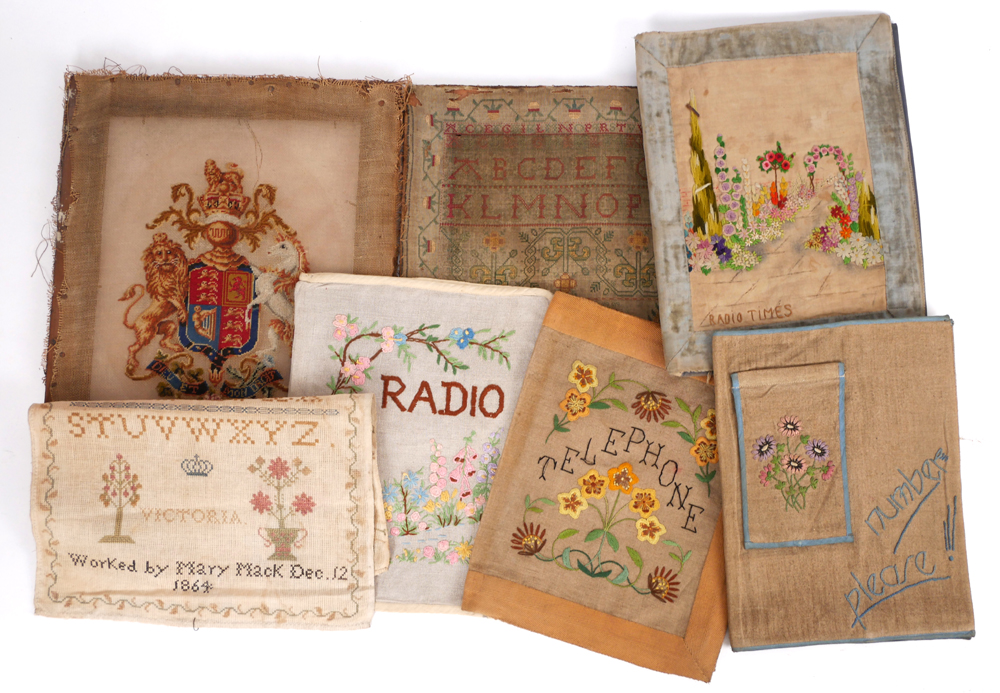 1771 Needlework sampler and collection of needlework. A sampler by Elizabeth Broun, dated 1771,