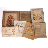 1771 Needlework sampler and collection of needlework. A sampler by Elizabeth Broun, dated 1771,