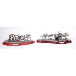 Horseracing, 'National Hunt' and 'Turning for Home', limited edition models. Two cast metal