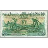 Currency Commission Consolidated Banknote 'Ploughman' One Pound, Bank of Ireland, 6-9-37. 74BA