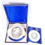 Padraig Pearse, Irish silver commemorative plate. An Irish silver circular plate the central reserve