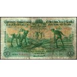 Currency Commission Consolidated Banknote 'Ploughman' National Bank One Pound, 1-7-39. 42NA