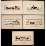 Late 19th / early 20th century Stevengraphs A collection of five equestrian themed Stevengraphs, the