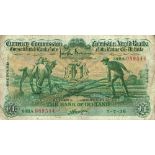 Currency Commission Consolidated Banknote 'Ploughman' One Pound, Bank of Ireland, 1937-1939