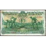 Currency Commission Consolidated Banknote 'Ploughman' One Pound, Bank of Ireland, 8-2-37, 6-9-37 and