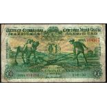 Currency Commission Consolidated Banknote 'Ploughman' National Bank One Pound, 5-6-39 38NA 074964,