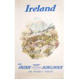 1960s Irish International Airlines - Aer Lingus, Glendalough poster. Aer Lingus advertisement poster