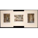 Views of Christ Church Cathedral, Dublin. Seven hand coloured engravings, after Henry William Brewer