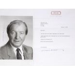 2006, February 8, Charles J Haughey signed letter and signed photograph. An 8½ x 6in, black and