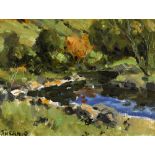 James Humbert Craig RHA RUA (1877-1944) RIVER SCENE oil on board signed lower left 8.50 by 11.