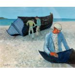 Gerard Dillon (1916-1971) MEN AND BOATS, CONNEMARA signed lower left, with Dawson Gallery, Arts