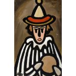 Markey Robinson (1918-1999) CLOWN gouache signed lower left 20.25 by 12.50in. (51.4 by 31.8cm)