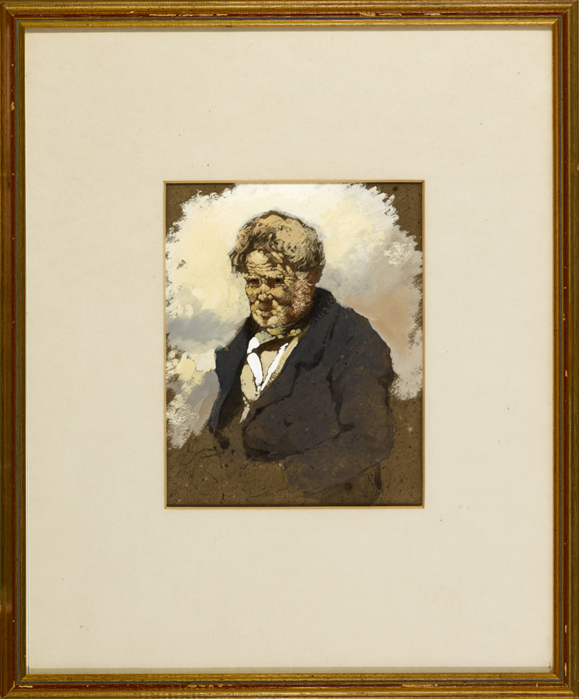 Erskine Nicol ARA RSA (1825-1904) PORTRAIT OF A MAN watercolour heightened with body colour on - Image 2 of 2