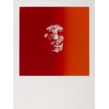 Louis le Brocquy HRHA (1916-2012) VISAGE SUR FOND ROUGE ORANGÉ [HEAD ONA RED GROUND] 1974 Intaglio