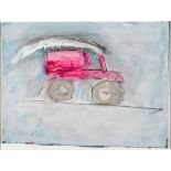 Basil Blackshaw HRHA RUA (1932-2016) PINK TRACTOR oil on board signed lower right Acquired