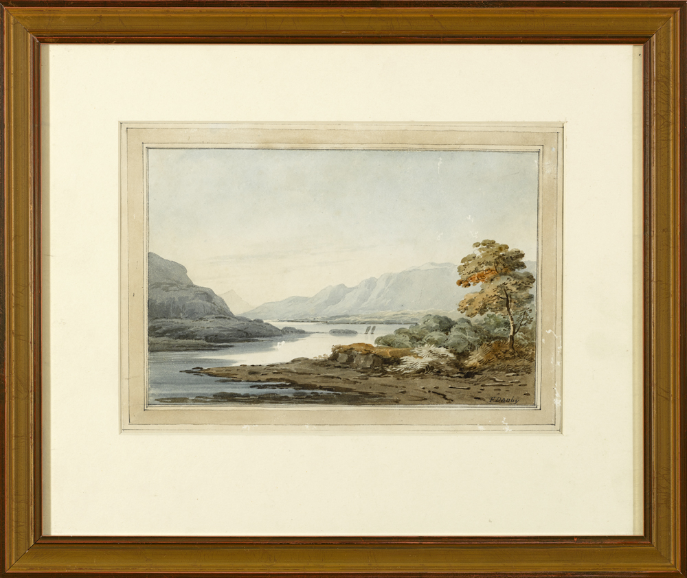 Francis Danby (1793-1861) LOCH KATRINE FROM ELLEN'S ISLE, STIRLING, SCOTLAND watercolour signed - Image 2 of 3
