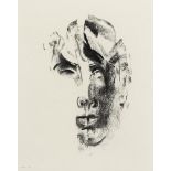Louis le Brocquy HRHA (1916-2012) STUDY TOWARDS AN IMAGE OF W.B. YEATS, 1975 charcoal signed and