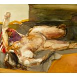 Barrie Cooke HRHA (1931-2014) RECLINING NUDE, 1965 oil on canvas signed and dated lower right