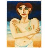 Graham Knuttel (b.1954) GIRL IN A BIKINI pastel signed lower right 30 by 22.50in. (76.2 by 57.2cm)