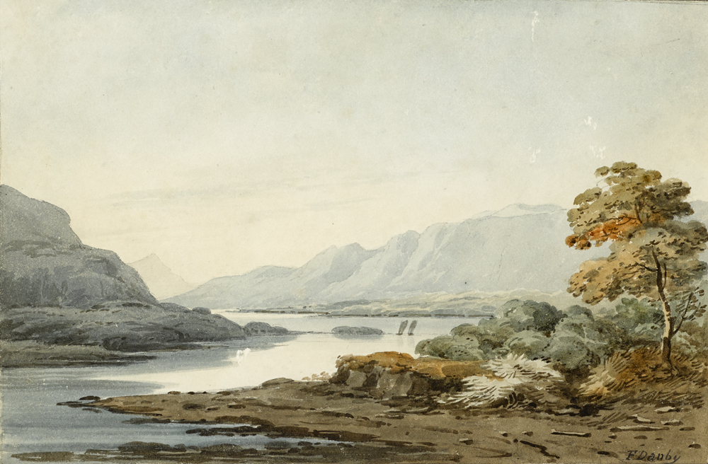 Francis Danby (1793-1861) LOCH KATRINE FROM ELLEN'S ISLE, STIRLING, SCOTLAND watercolour signed