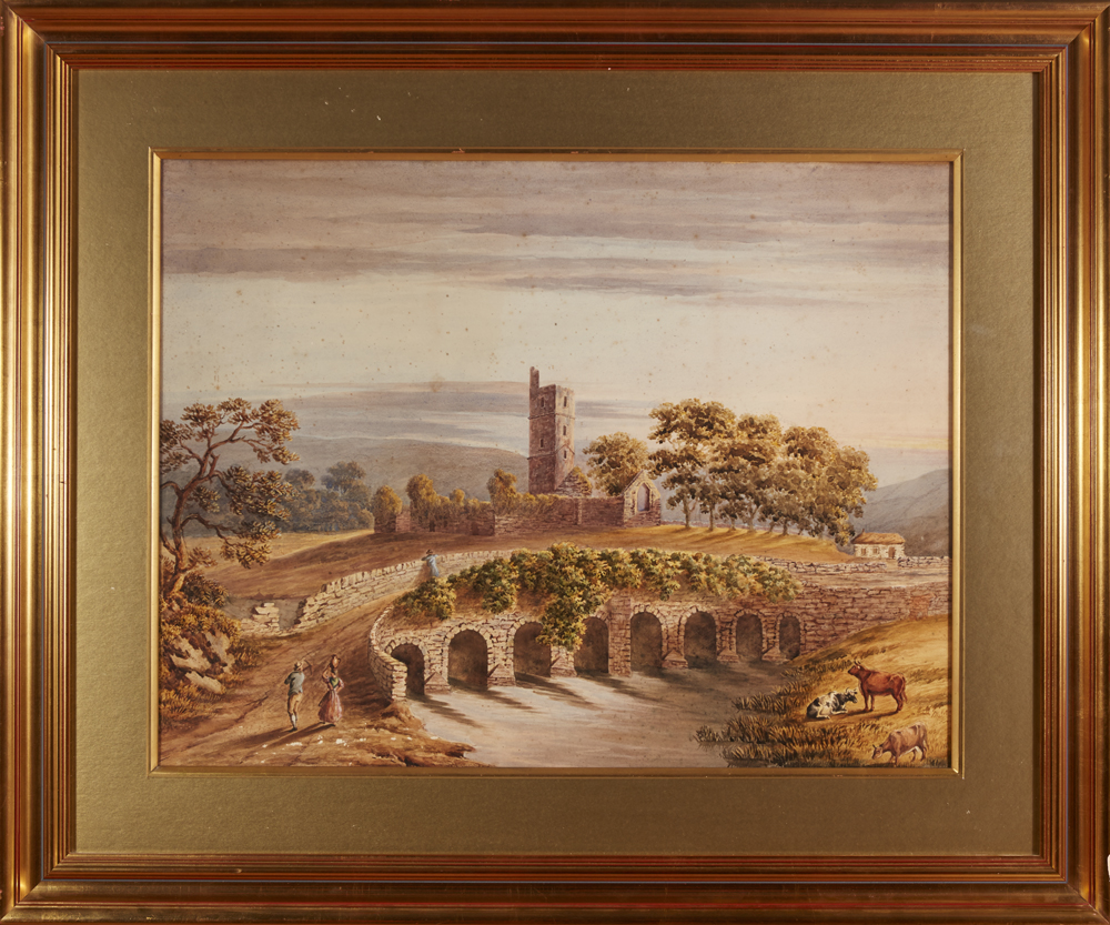 Attributed to John E. Bosanquet (fl.1854-1869) DRIPSEY BRIDGE, COACHFORD, COUNTY CORK watercolour - Image 2 of 2