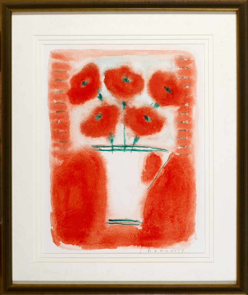 Neil Shawcross RHA RUA (b.1940) POPPIES IN A VASE watercolour signed in pencil lower right Emer - Image 2 of 3