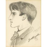 George Russell ("Æ") (1867-1935) PORTRAIT OF W.B. YEATS, 1897 pencil signed, dated and inscribed [WB