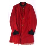 Royal Hospital Kilmainham, pensioners uniform coat. A Victorian red wool pensioner's uniform coat,