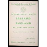 Football, 1946 Ireland v. England, programme. Programme for Ireland's match against England held