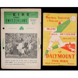 Football, 1948 Ireland v. Switzerland, official and unofficial programmes. FAI programme for