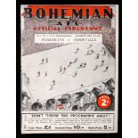 Football, 1941-1942 season, Bohemian AFC, programmes. Eight Bohemian AFC programmes for home matches