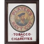 Players Navy Cut Advertising mirror. A rectangular mirror with the sailor in a lifebelt