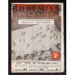 Football, 1944-1945 season, Bohemian AFC, programmes. Ten Bohemian AFC programmes for home matches