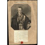 1840 (September 9) Letter from the Duke of Wellington To Mr Palmer, from Walmer Castle in a