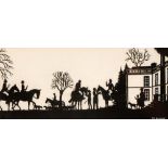 Harry Laurence Oakley, Silhouette of a hunt meet. A freehand, scissor cut silhouette of a hunt meet,