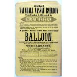 Ballooning. Royal Vauxhall Nassau Balloon, poster. Constructed & Directed by M. Green A public