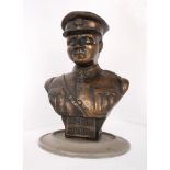 A bust of Michael Collins A bronzed, cast resin bust of Michael Collins in the uniform of the